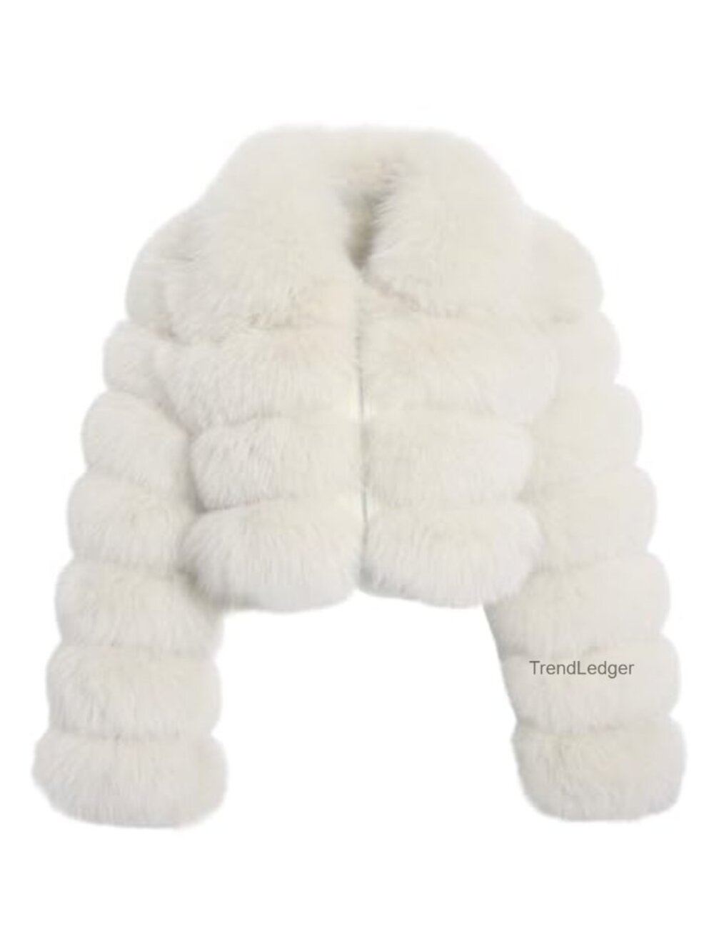 Faux Fur Cropped Puffer Jacket Zip Up Long Sleeve Winter Coat